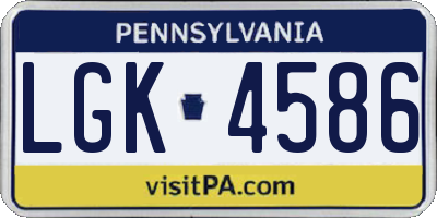 PA license plate LGK4586