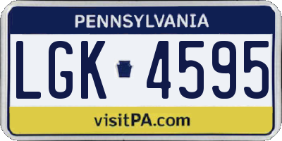 PA license plate LGK4595