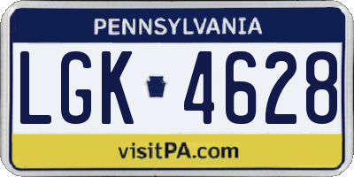 PA license plate LGK4628