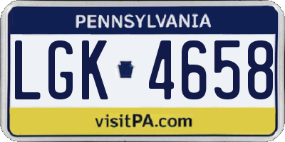 PA license plate LGK4658