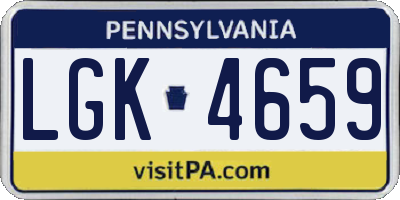 PA license plate LGK4659