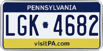 PA license plate LGK4682