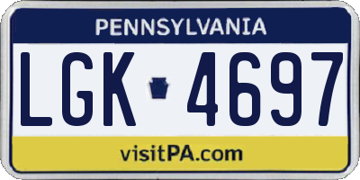 PA license plate LGK4697