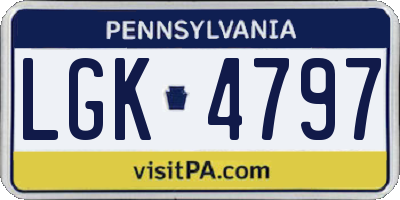 PA license plate LGK4797