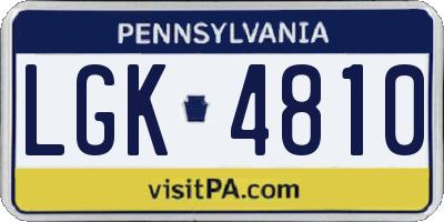 PA license plate LGK4810