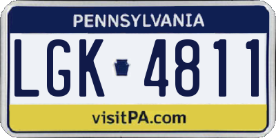 PA license plate LGK4811