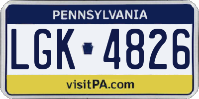 PA license plate LGK4826
