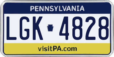 PA license plate LGK4828