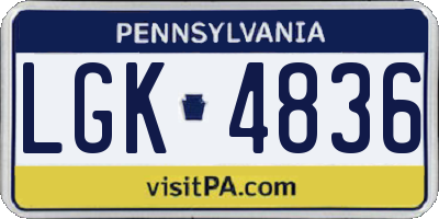 PA license plate LGK4836