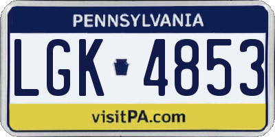 PA license plate LGK4853
