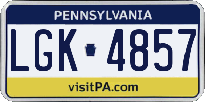 PA license plate LGK4857