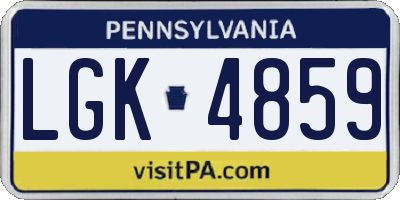 PA license plate LGK4859