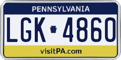 PA license plate LGK4860