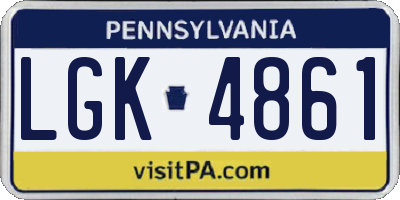 PA license plate LGK4861