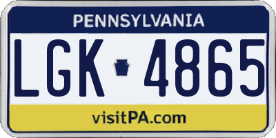 PA license plate LGK4865