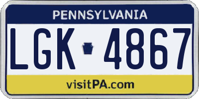 PA license plate LGK4867