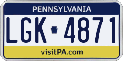 PA license plate LGK4871