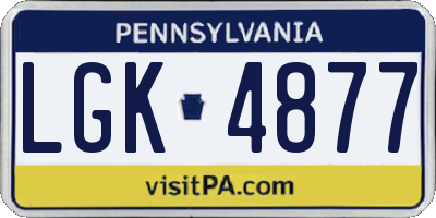 PA license plate LGK4877