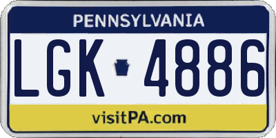 PA license plate LGK4886