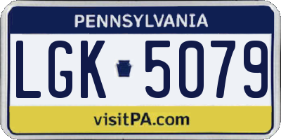 PA license plate LGK5079