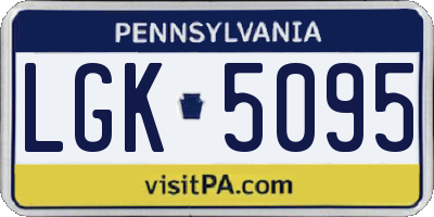 PA license plate LGK5095
