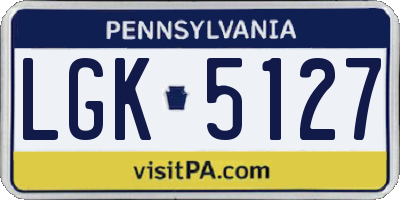 PA license plate LGK5127
