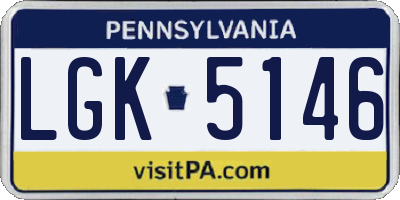 PA license plate LGK5146