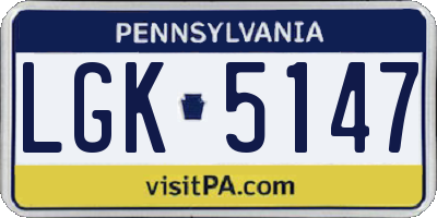 PA license plate LGK5147
