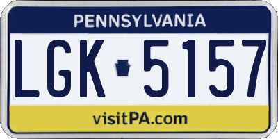 PA license plate LGK5157
