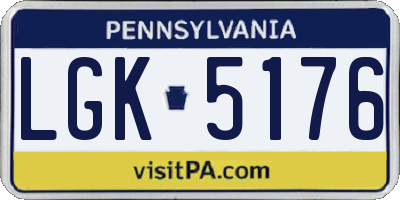PA license plate LGK5176