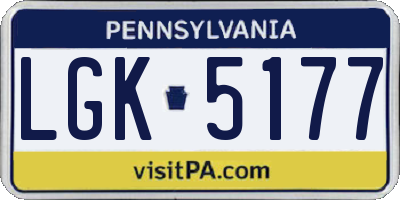 PA license plate LGK5177