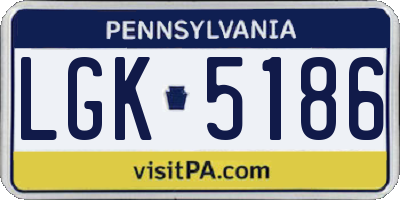 PA license plate LGK5186