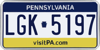 PA license plate LGK5197