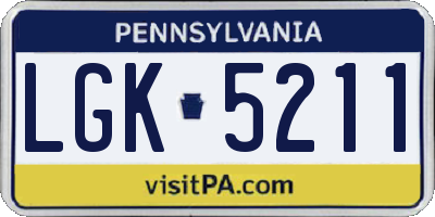PA license plate LGK5211