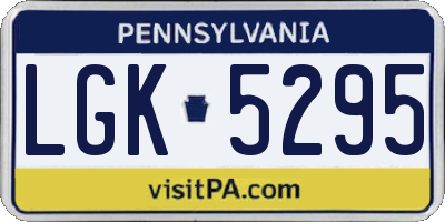 PA license plate LGK5295
