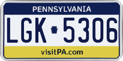PA license plate LGK5306