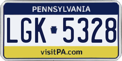 PA license plate LGK5328