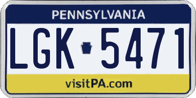 PA license plate LGK5471
