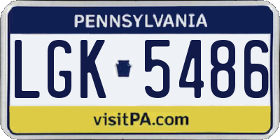 PA license plate LGK5486