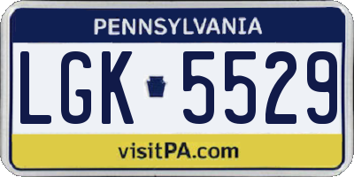 PA license plate LGK5529