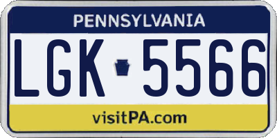 PA license plate LGK5566