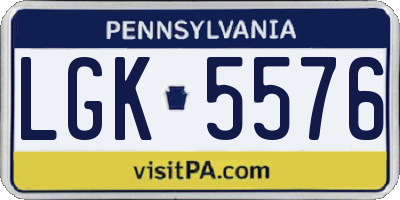 PA license plate LGK5576