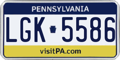 PA license plate LGK5586