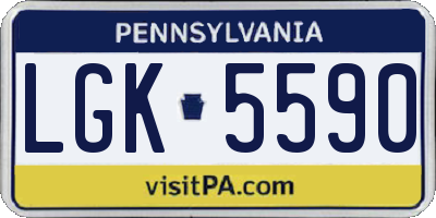 PA license plate LGK5590