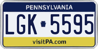PA license plate LGK5595