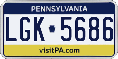 PA license plate LGK5686