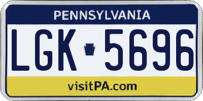 PA license plate LGK5696