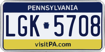 PA license plate LGK5708