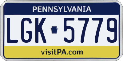 PA license plate LGK5779