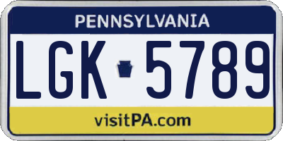 PA license plate LGK5789
